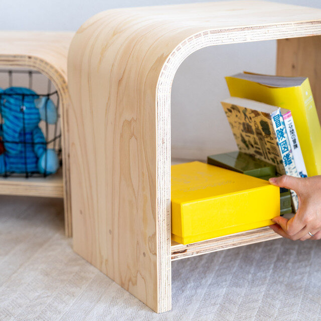 棚板部分は収納スペースに