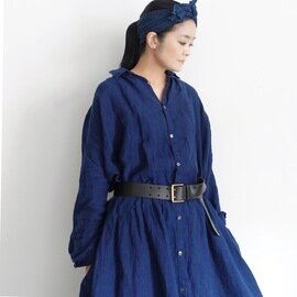 ichi Antiquités｜INDIGO Linen Shirt Dress
