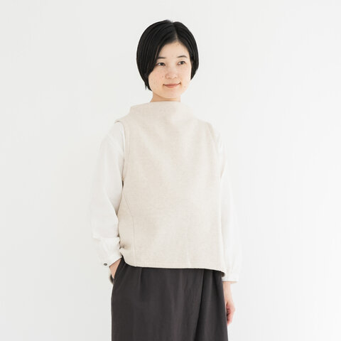 TUTIE.|リサイクルTOPフェザー起毛裏毛ボトルネックベスト