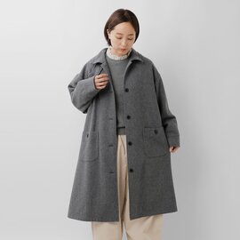 ina|ウール フラノ 襟タブ付き 後ろタック コート 254114