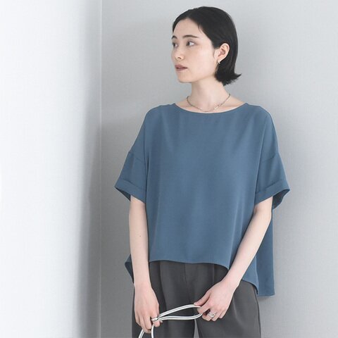 kauliina|洗えてシワになりにくい 着回しの効く Tシャツブラウス 接触冷感 半袖シャツ