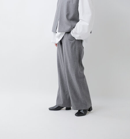 LE GLAZIK|ウール フランネル ワイド パンツ lg-e0283fiw