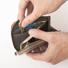 Slice｜鍵ポケットつきコンパクト財布 カーフ