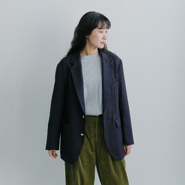 LENO|ウール 尾州織 ネイビーブレザー h2502-jk001