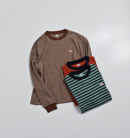 DANTON|オープンエンドジャージー ボーダー クルーネック 長袖 Tシャツ dt-c0269tcb-st-26aw