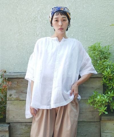 solamonat poche|ラミーギャザーシャツ レディース トップス ブラウス 半袖 【ご予約商品/6月上旬頃入荷予定】 poche-rm-gzsh