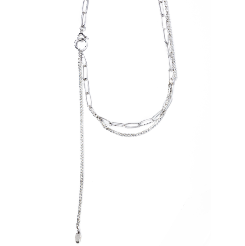 quip queint|two chain necklace シルバー925 ネックレス ユニ quip queint|two chain necklace シルバー925 ネックレス ユニ