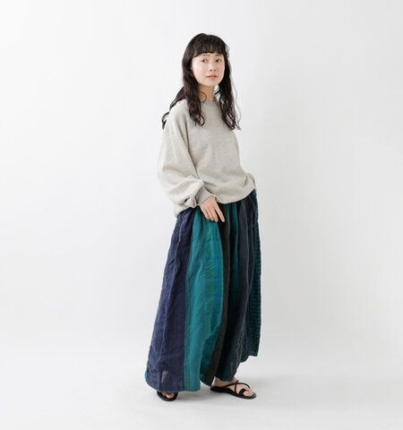 ARTE POVERA｜リネン ミックス 製品染め パッチワーク スカート 23su61-kk