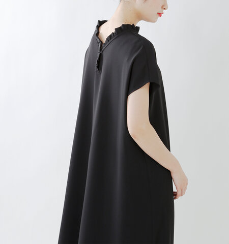 【2019SS】whyto|ダブルクロスストレッチ2wayフリルカラーAラインワンピース wht19hop4-fn
