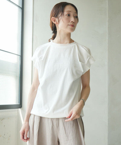 mizuiro ind|【SALE 10%OFF】フリルスリーブクルーネックプルオーバー プルオーバー トップス Tシャツ カットソー 半袖 2-210151
