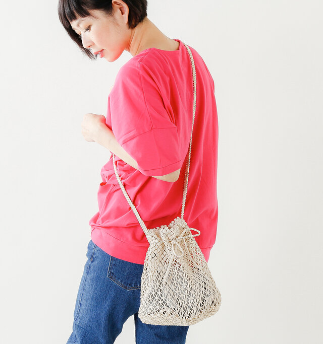 The Bagmati マクラメ巾着ショルダーバッグ wc Ms Piu Di Aranciato ピウディアランチェート キナリノモール The Bagmati マクラメ巾着ショルダーバッグ wc Ms Piu Di Aranciato ピウディアランチェート キナリノモール