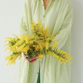 ichi Antiquités｜Color Linen Dress／ライトグリーン
