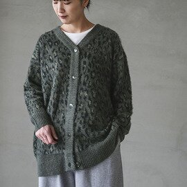 ichi|ジャガードレオパードカーディガン 250464