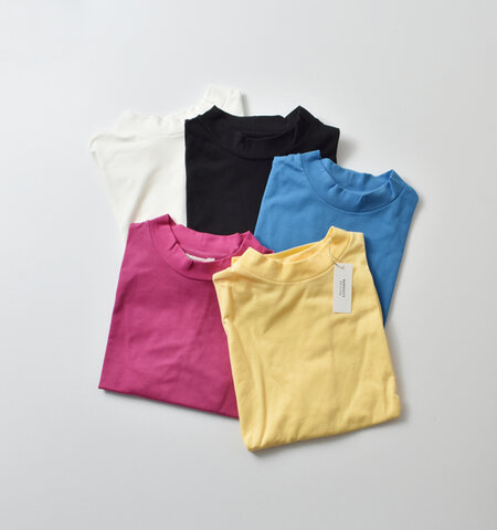 HARVESTY|コーマ天竺 コットン モックネック エッグ 半袖 Tシャツ a52504-ms