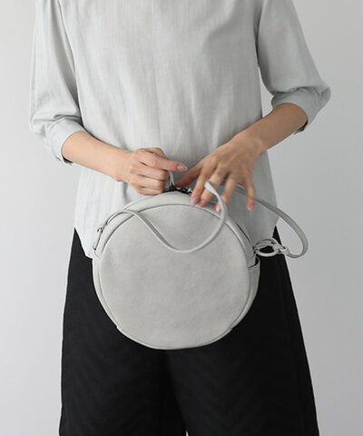 Mochi｜circle shoulder bag [ma-pro-10/grey green・]