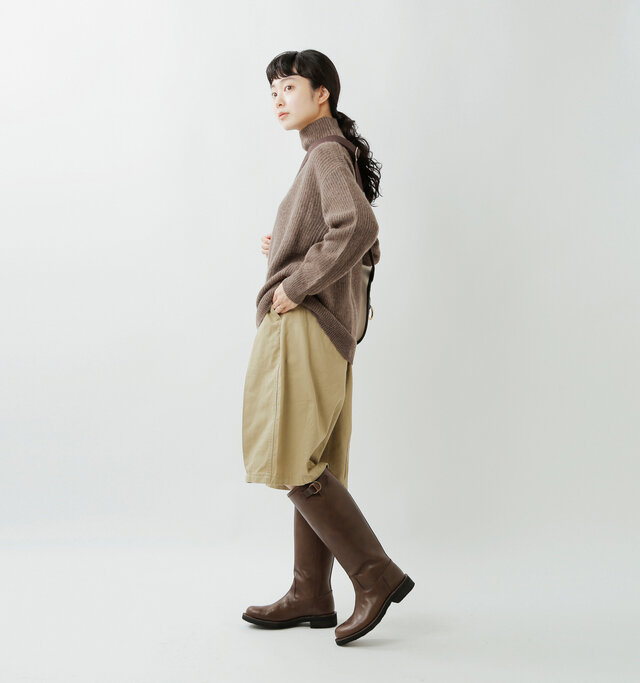 model mariko：162cm / 47kg 
color : dark brown / size : 23.5cm