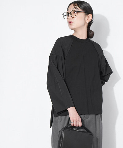 CYNICAL|【SALE 30%OFF】異素材切り替えバックファスナーカットソー トップス 長袖 612-95044