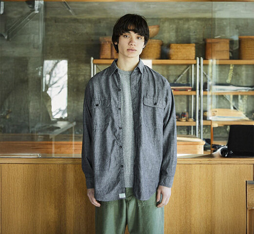 orSlow|orslow オアスロウ 01-8064-61 ブラックシャンブレーワークシャツ BLACK CHAMBRAY WORK SHIRT