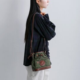 NIGEL CABOURN|ナイジェルケーボン ×HUNTING WORLD ハンティングワールド ベンタイル コットン ミニドローストリングバッグ 8053-12-61002