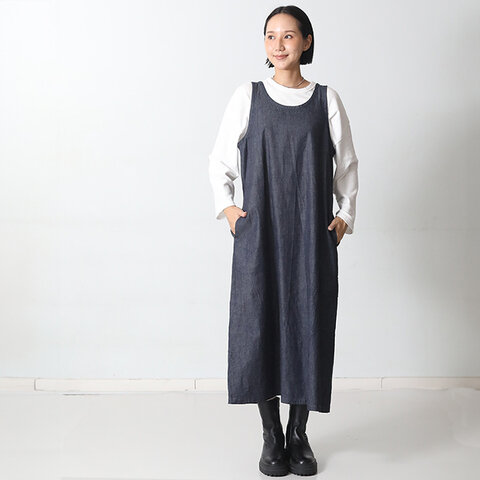 UNIVERSAL TISSU|ミリタリーの雰囲気を大人上品に カーゴワンピース 6ozデニム kurashisha 秋服