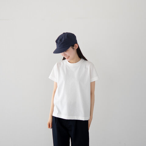 FRECKLE|dry touch cotton/wide collar sleeve binder tee/2色2サイズ展開
