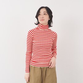 NARU|(ナル) 綿コーマ ランダムリブBDタートルネックセーター 650703 ボーダー