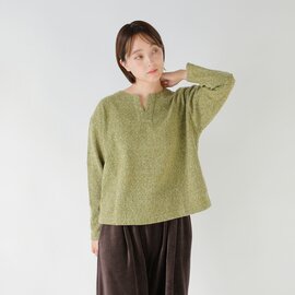 NOMBRE IMPAIR|ざっくりメランジ スキッパー プルオーバー 01-1-08-215-5-2