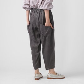 BASCO-nest|マオパンツ麻・22 リネン素材のビッグポケットパンツ 麻 ブルー ピンク サンド すみ黒 リネンパンツ