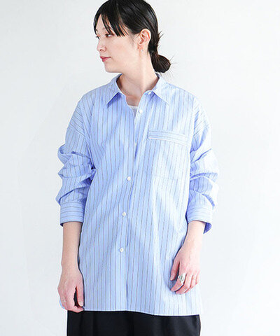 MARMARMAR|pajama back cocoon shirt パジャマバックコクーンシャツ ストライプシャツ レディース トップス 1-830123