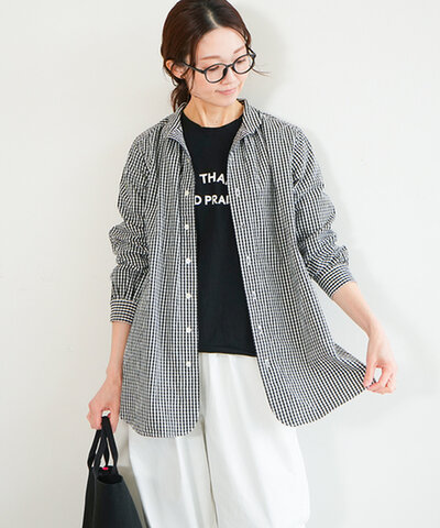 Dana Faneuil|【40%OFF】アイスコットンWワッシャーギンガムチェックシャツ d-6125109