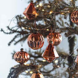 No.61 Copper Crystal & Ball 8cm | ガラスオーナメント 8個入り