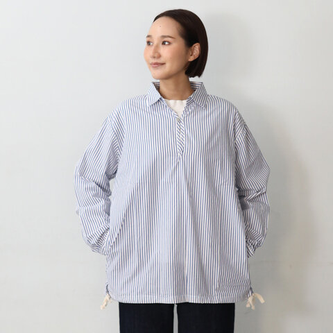 Vent Blanc|ストライプ ワッシャー スキッパーシャツ