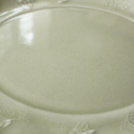 よしざわ窯｜き２５　　ペールグリーン 花図鑑の西洋皿