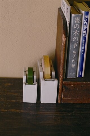 白磁と木のテープカッター【マスキングテープ】【テープ台】【文房具】