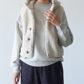 Gymphlex|ボア フード ショートベスト 重ね着 BOA HOODED SHORT VEST GY-A0726 BOA ジムフレックス