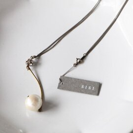 SISI|curve necklace コットンパール ネックレス