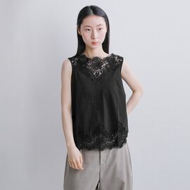 Bon Vieux Temps|コットン 天竺 レース ノースリーブ トップス 23912