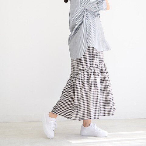 TUTIE.|リネンチェックスカート