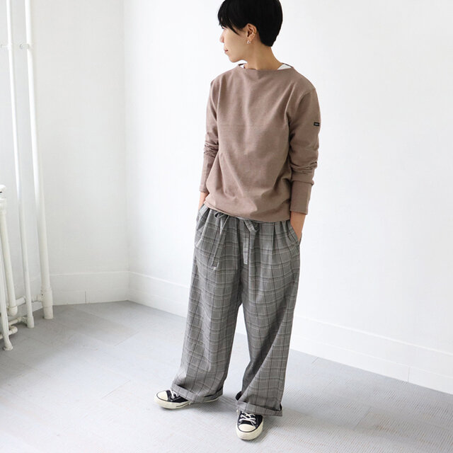 グレー×ブラウンチェック / M 着用、モデル身長:160cm