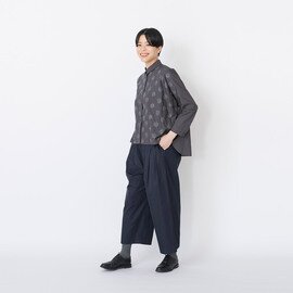 STAMP AND DIARY｜刺繍"ルミ" コットンタイプライター シャツカラービッグシャツ