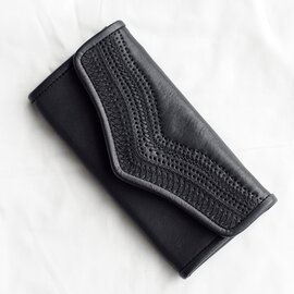 Yammart｜カウレザー刺繍ロングウォレット stitch-long-wallet