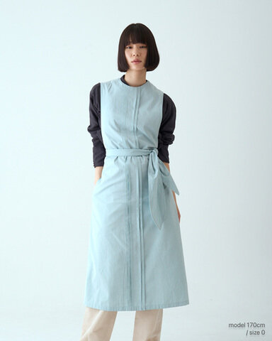 hatsutoki|kitchen ノースリーブポップオーバー(フラックスブルー)【エプロン】【ギフトにおすすめ】