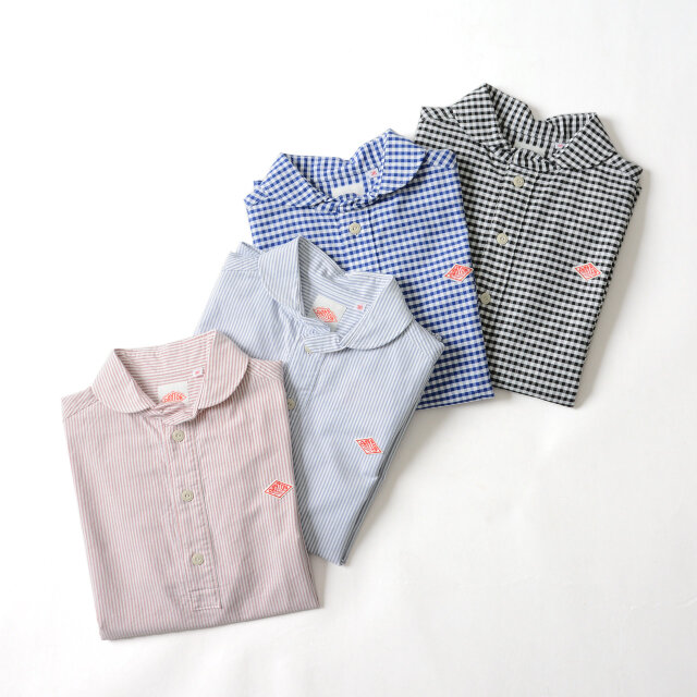ベーシックで着回しのきく「red stripe」「navy stripe」「blue gingham」「black gingham」の4色をご用意しています。