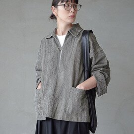 solamonat poche|綿麻ワッシャーフィッシャーマンプルオーバー poche-ws-fs