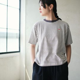 DANTON|WOMEN'S SHORT T-SHIRT ウィメンズ レディース ショート Tシャツ ボーダー 柄 dt-c0404cjj