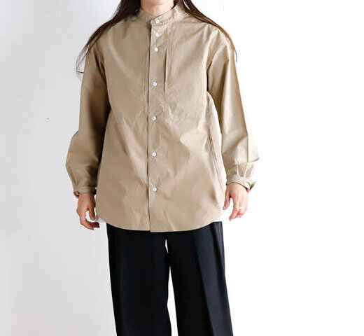 nisica|nisica ニシカ NIS-1365 バンドカラーシャツ 無地 長袖