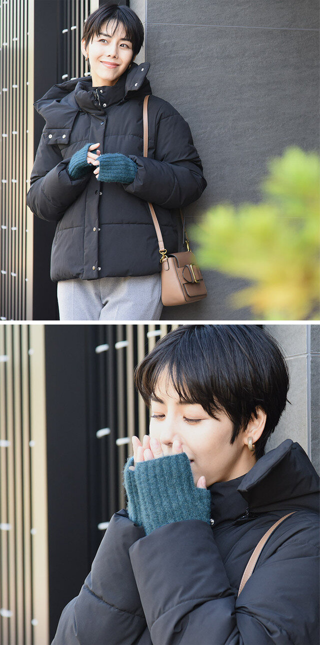 ブルー
青にほんのりグリーンが混じったようなカラー。暗くなりがちな冬の装いをぱっと明るくしてくれます。