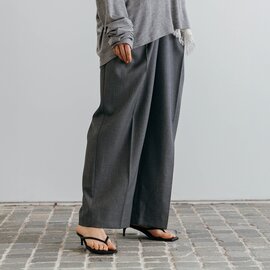 CREDONA|高密度 ウール ギャバジン ツータック スラックス パンツ “THE C ICHIGUN PANTS” 1425520359-0