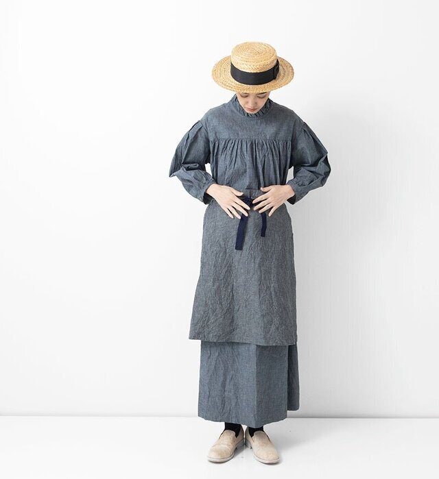 col:CHAMBRAY , model : 162cm