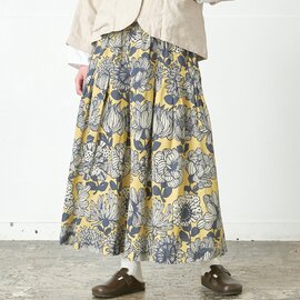 D*g*y|フレアスカート 綿麻大花プリント D5853